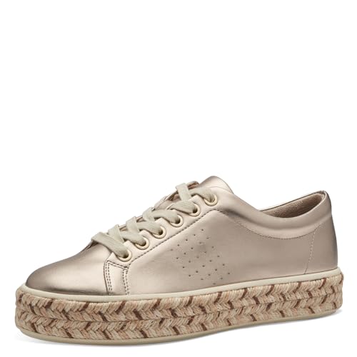 Jana Damen Sneaker flach mit Bastsohle Vegan, Elfenbein (Champagner), 41 EU von Jana