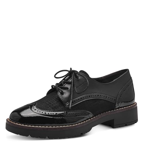 Jana Damen Schnürschuhe Elegant Vegan, Schwarz (Schwarz strukturiert), 40 EU von Jana
