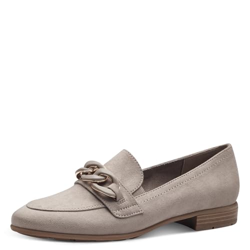 Jana Damen Loafer ohne Absatz Vegan Blockabsatz, Braun (Stein), 42 EU von Jana