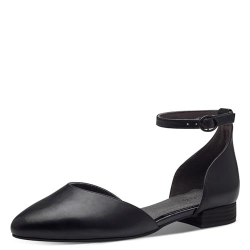 Jana Damen Ballerinas mit verstellbarem Riemen Vegan, Schwarz (Black), 40 EU von Jana
