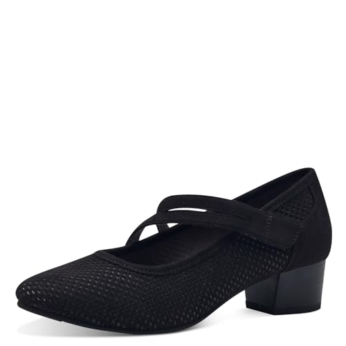 Jana Damen Pumps mit Riemen Kleiner Absatz Vegan, Schwarz (Black), 36 EU von Jana