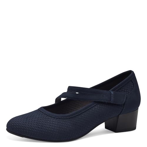 Jana Damen Pumps mit Riemen Kleiner Absatz Vegan, Blau (Ocean), 36 EU von Jana