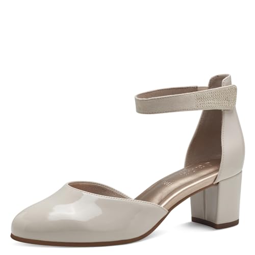 Jana Damen Pumps mit Riemen mit Glitzersteinen Vegan, Beige (Beige Patent), 37 EU Jana Damen Pumps mit Riemen mit Glitzersteinen Vegan, Beige (Beige Patent), 37 EU von Jana