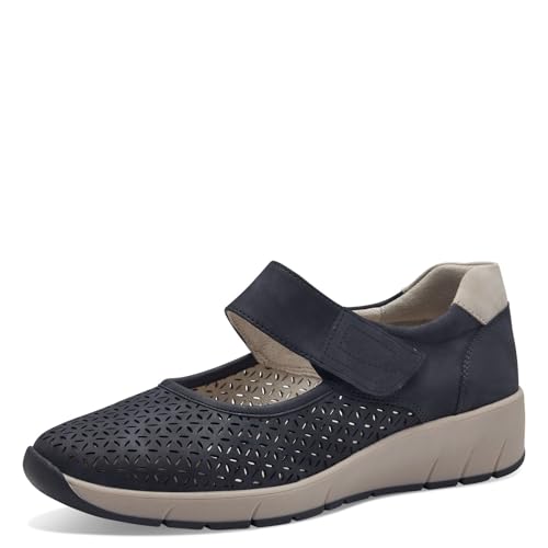 Jana Damen Halbschuhe mit Klettverschluss Vegan, Blau (Navy), 39 EU von Jana