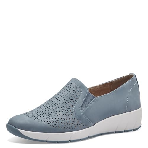 Jana Damen Slipper mit Keilabsatz Vegan, Blau (Denim), 38 EU von Jana