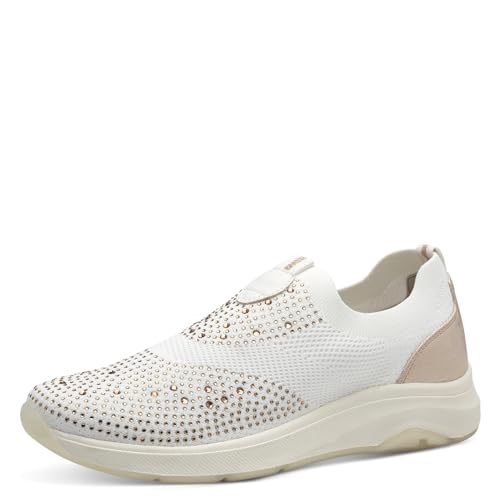 Jana Damen Slip On Sneaker zum Schlupfen Vegan, Weiß (White/Rosegold), 39 EU von Jana