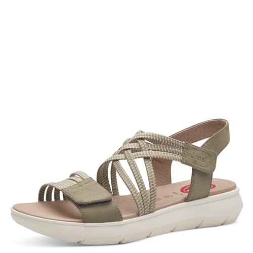 Jana Damen Sandalen flach mit Klettverschluss Vegan, Grün (Sage), 36 EU von Jana