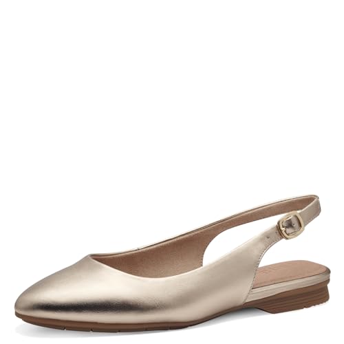 Jana Damen Slingpumps Flach Vegan, Elfenbein (Champagner), 37 EU von Jana