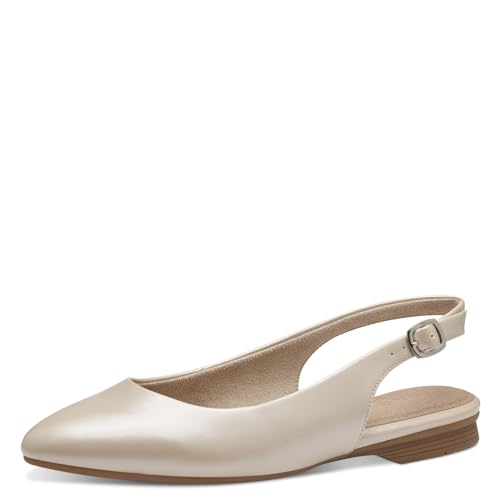 Jana Damen Slingpumps Flach Vegan, Weiß (Pearlized), 37 EU von Jana