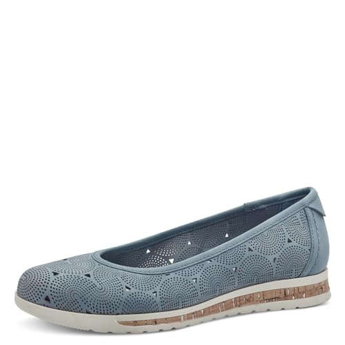 Jana Damen Ballerinas Runde Spitze Vegan, Blau (Denim), 40 EU von Jana
