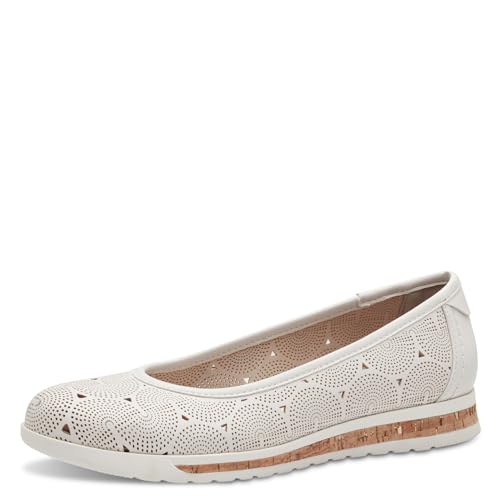 Jana Damen Ballerinas Runde Spitze Vegan, Weiß (White), 42 EU von Jana