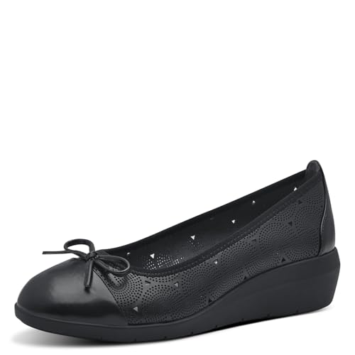 Jana Damen Ballerinas mit Keilabsatz Vegan, Schwarz (Black), 41 EU von Jana