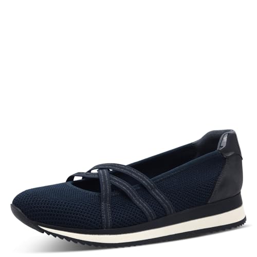 Jana Damen Ballerinas mit Riemen Vegan, Blau (Navy), 39 EU von Jana