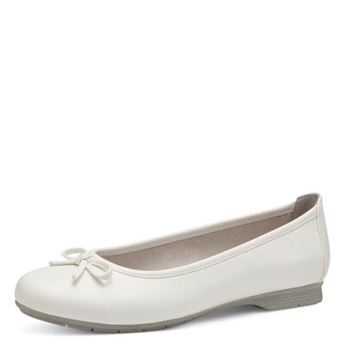 Jana Damen Ballerinas mit Schleife Vegan, Weiß (White), 38 EU von Jana