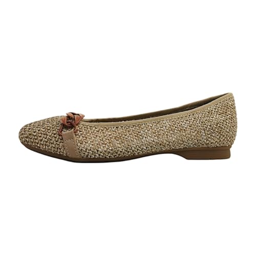 Jana Damen Ballerinas mit Zierschnalle Vegan, Beige (Natural), 42 EU von Jana