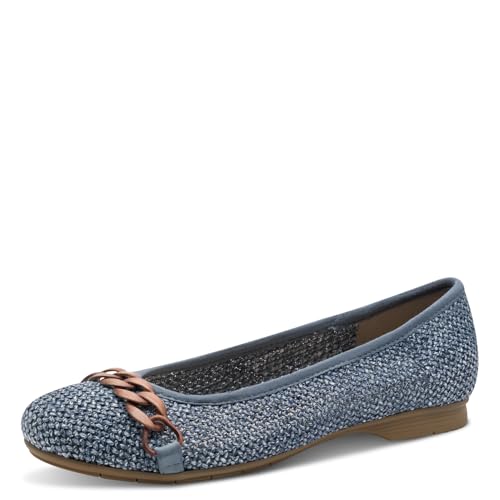Jana Damen Ballerinas mit Zierschnalle Vegan, Blau (Denim), 38 EU von Jana