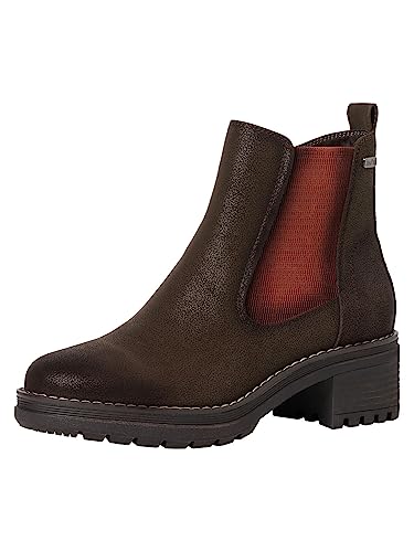 Jana Damen Chelsea Boots aus Kunstleder mit Blockabsatz Weite H Mehrweite, Braun (Mocca), 41 EU von Jana