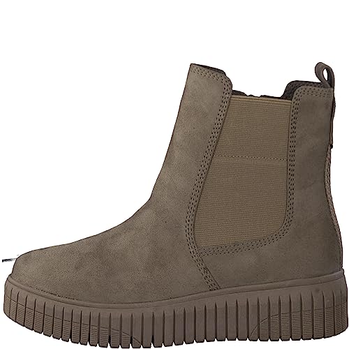 Jana Damen Chelsea Boots Winter Flach Weite H Mehrweite, Braun (Stone), 36 EU von Jana