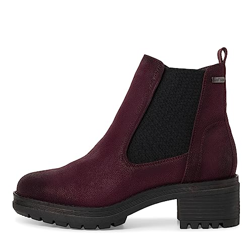 Jana Damen Chelsea Boots aus Kunstleder mit Blockabsatz Weite H Mehrweite, Rot (Bordeaux), 41 EU von Jana