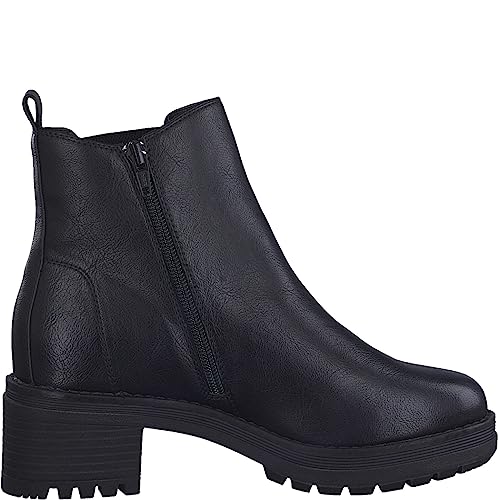 Jana Damen Chelsea Boots aus Lederimitat mit Blockabsatz Weite H Mehrweite, Schwarz (Black Nappa), 38 EU von Jana