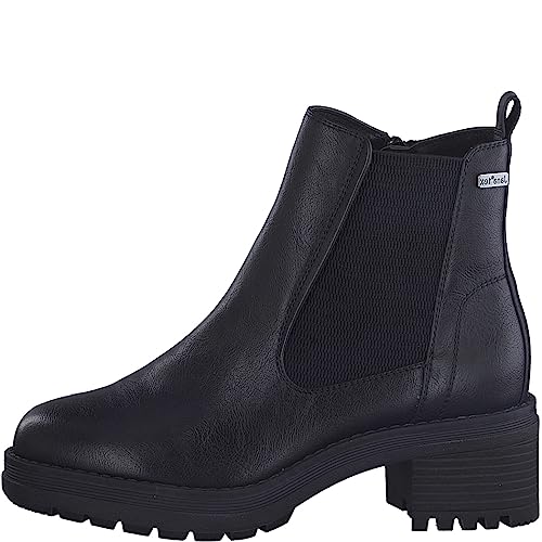 Jana Damen Chelsea Boots aus Lederimitat mit Blockabsatz Weite H Mehrweite, Schwarz (Black Nappa), 41 EU von Jana