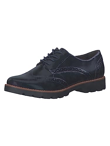 Jana Damen Schnürschuhe Oxford Lack Weite H Mehrweite, Blau (Navy Patent), 36 EU von Jana
