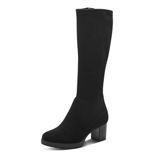 Jana Damen Hohe Stiefel mit Absatz mit Reißverschluss Vegan, Schwarz (Schwarz), 38 EU von Jana