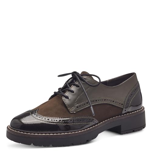 Jana Damen Schnürschuhe Elegant Vegan, Grün (Olive), 42 EU von Jana