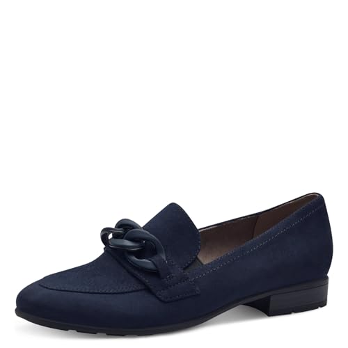 Jana Damen Loafer ohne Absatz Vegan Blockabsatz, Blau (Dunkelblau), 41 EU von Jana