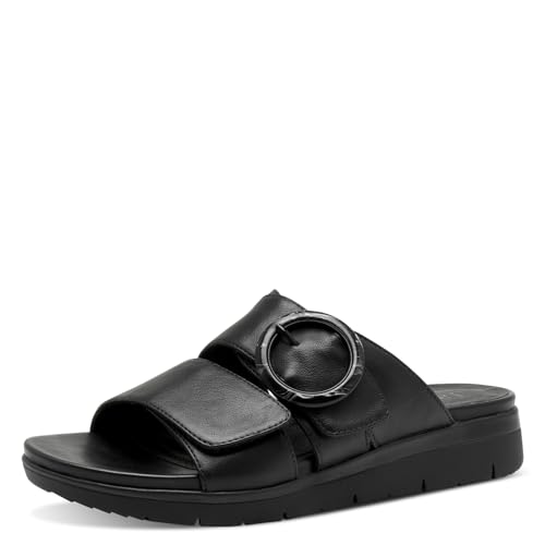 Jana Damen Pantoletten mit Klettverschluss Vegan, Schwarz (Black), 40 EU von Jana