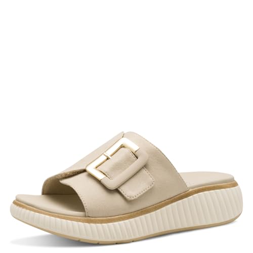 Jana Damen Pantoletten mit Schnalle Vegan, Beige (Beige), 37 EU von Jana