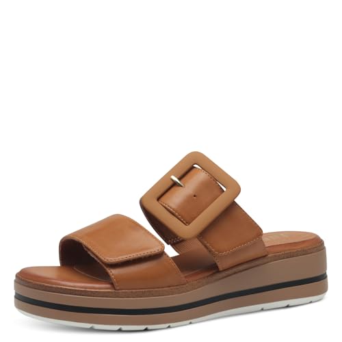 Jana Damen Pantoletten mit Schnalle Vegan, Braun (Tan), 40 EU von Jana