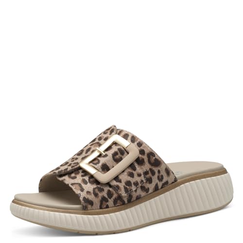 Jana Damen Pantoletten mit Schnalle Vegan, Mehrfarbig (Leopard), 40 EU von Jana