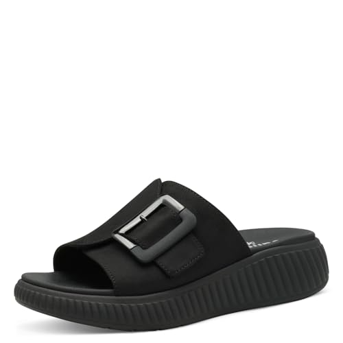 Jana Damen Pantoletten mit Schnalle Vegan, Schwarz (Black), 38 EU von Jana