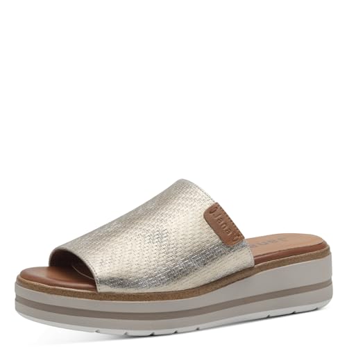 Jana Damen Pantoletten mit dicker Sohle Vegan, Gold (Gold Comb), 39 EU von Jana