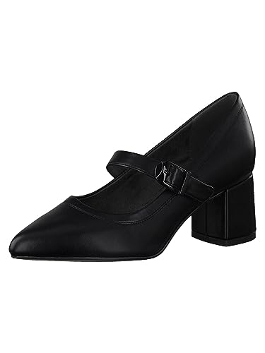 Jana Damen Pumps mit Riemen Lack Spitz Weite H Mehrweite, Schwarz (Black), 38 EU von Jana