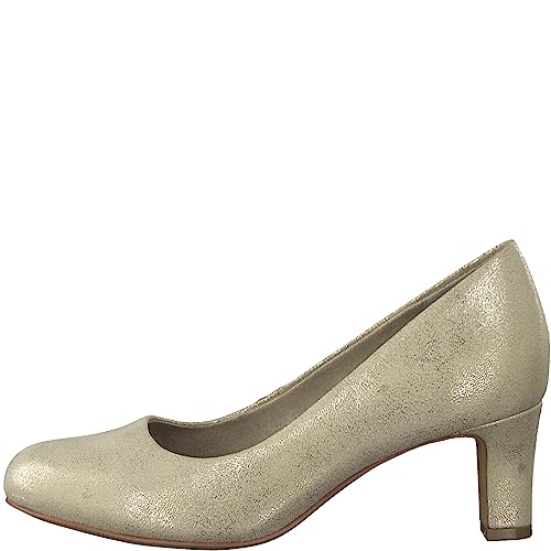 Jana Damen Pumps Elegant Kleiner Absatz Weite H Mehrweite, Gold (Gold Met Str), 36 EU von Jana