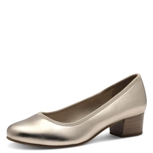 Jana Damen Pumps mit Blockabsatz Vegan, Metallisch (Champagner), 40 EU von Jana