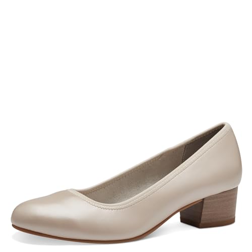 Jana Damen Pumps mit Blockabsatz Vegan, Weiß (Pearlized), 40 EU von Jana