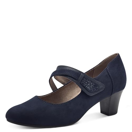 Jana Damen Pumps mit Riemen Mary Jane Vegan, Blau (Navy), 37 EU von Jana