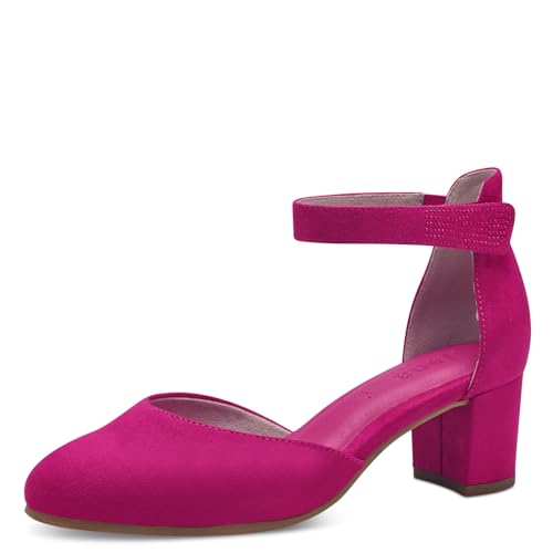 Jana Damen Pumps mit Riemen mit Glitzersteinen Vegan, Rosa (Fuxia), 38 EU von Jana