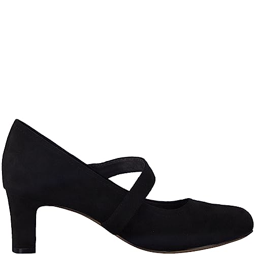 Jana Damen Pumps mit Riemen mit Klettverschluss Vegan, Schwarz (Black), 39 EU von Jana