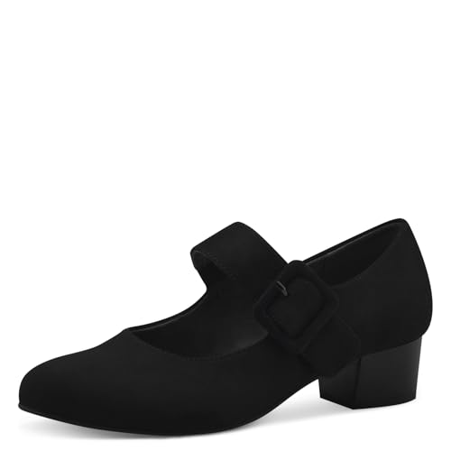 Jana Damen Pumps mit Riemen mit Klettverschluss Vegan, Schwarz (Black), 40 EU von Jana