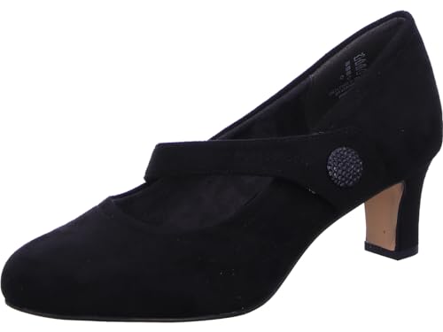 Jana Damen Pumps mit Riemen mit Klettverschluss Vegan, Schwarz (Black), 40 EU von Jana