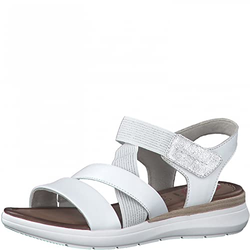 Jana Damen 8-8-28207-28 Flache Sandale, White, 40 EU Jana Damen 8-8-28207-28 Flache Sandale, White, 40 EU von Jana