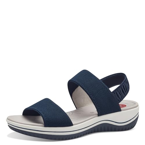 Jana Coshy Damen Sandalen flach Elastisch Vegan, Blau (Navy), 37 EU von Jana