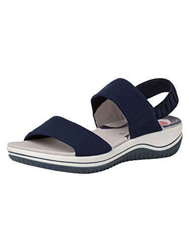 Jana Damen Sandalen flach Elastisch Vegan, Blau (Navy), 39 EU von Jana