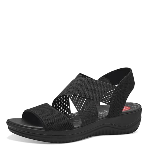 Jana Damen Sandalen flach Elastisch Vegan, Schwarz (Black), 40 EU von Jana