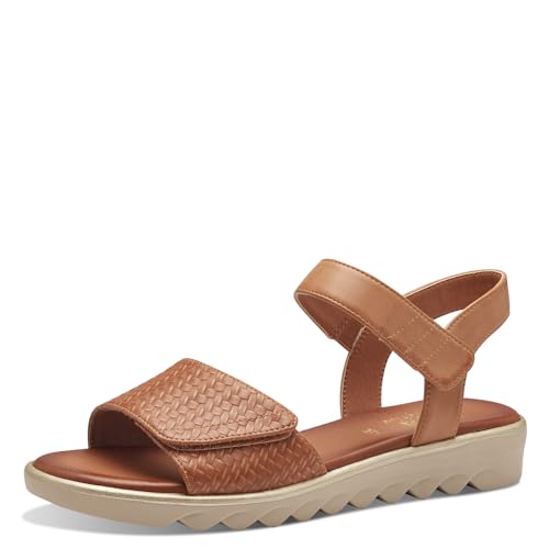 Jana Damen Sandalen flach mit Klettverschluss Vegan, Braun (Tan), 37 EU von Jana