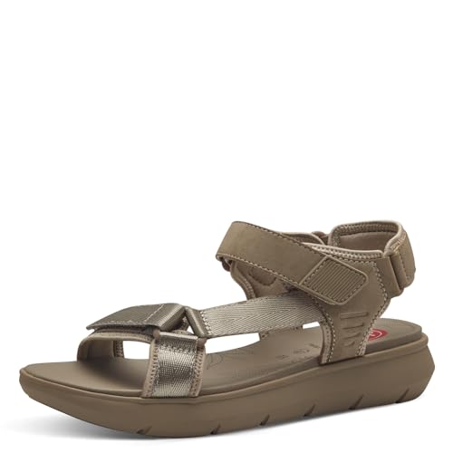 Jana Damen Sandalen flach mit Klettverschluss Vegan, Grün (Sage), 38 EU von Jana